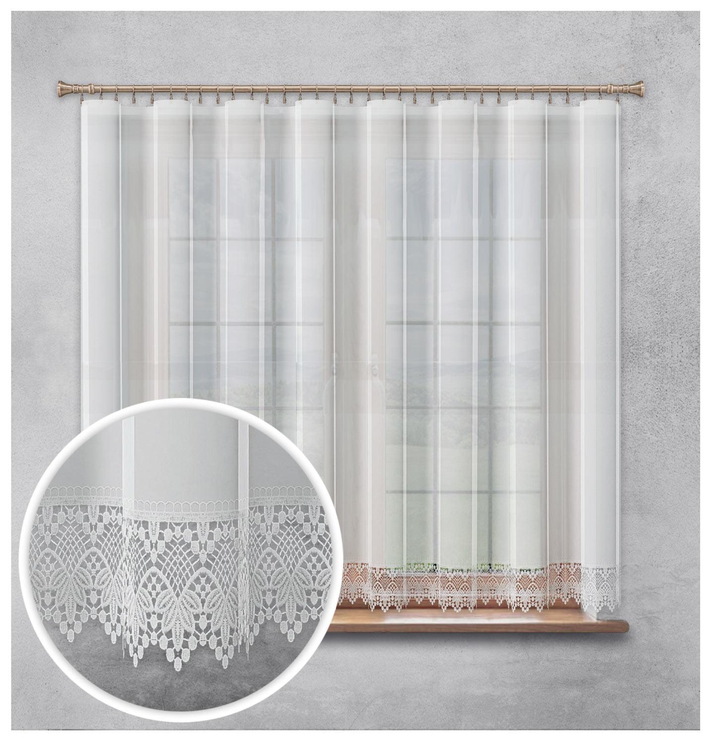 Firana woalowa z gipiurą (10 cm) – 160x400 cm G44