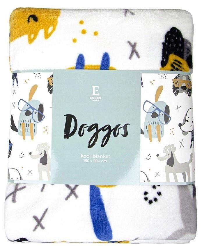 Koc 150x200 Doggos biały